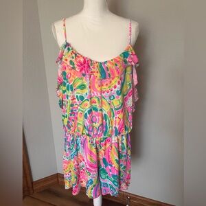 Lilly Pulitzer Fenella Ruffle Romper Size XL RN 88189